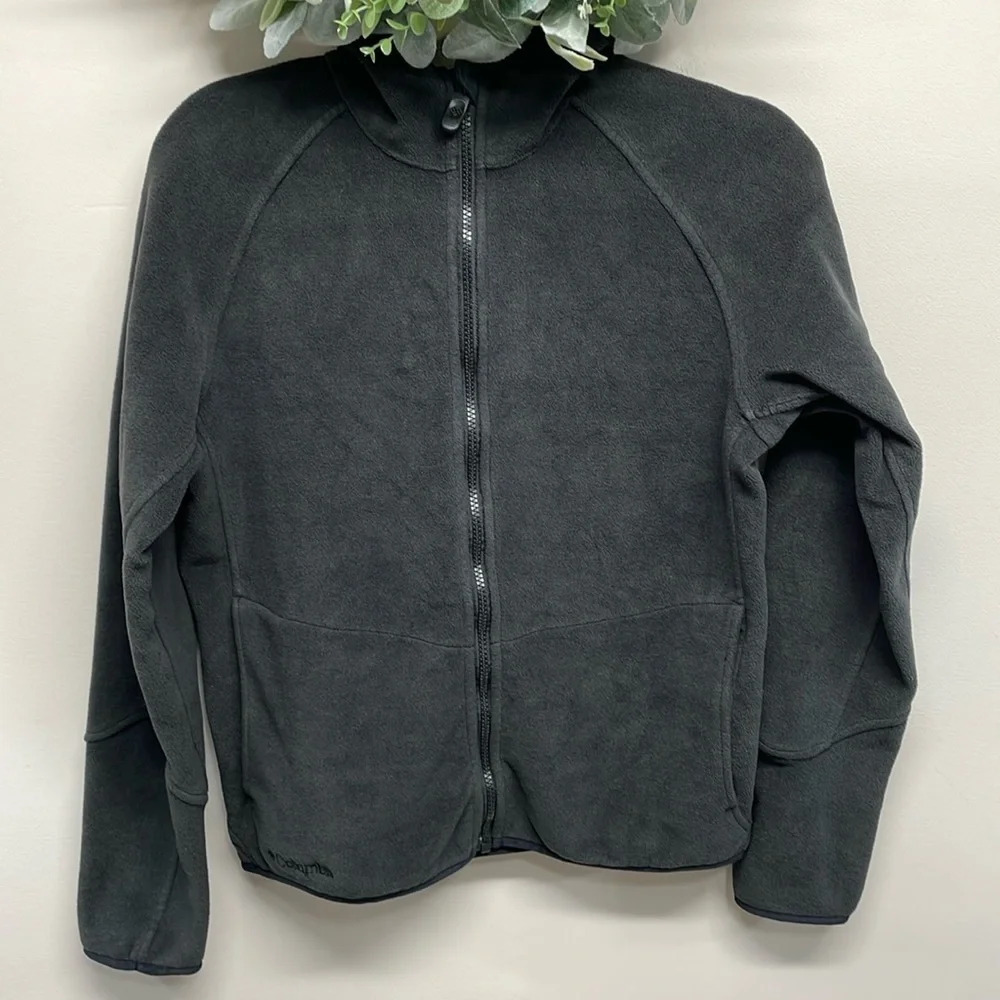 Columbia Full Zip Hooded Fleece Jacket Black L